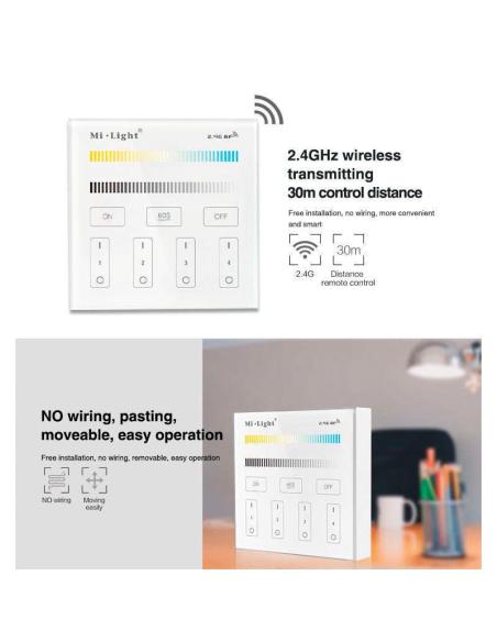 Mando 4 zonas CCT táctil B2 blanco dual