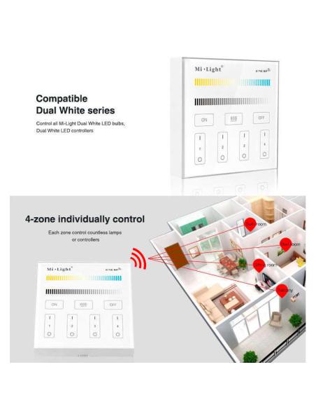 Mando 4 zonas CCT táctil B2 blanco dual