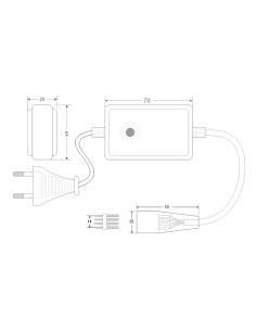 Controlador tira led 220V RGB 550W 14mm 2