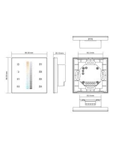 Mando LB2830 DUAL RF, Táctil 4 zonas, blanco 2