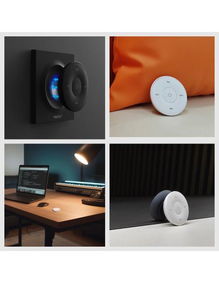 Mando RF monocolor+CCT ROUND táctil, negro