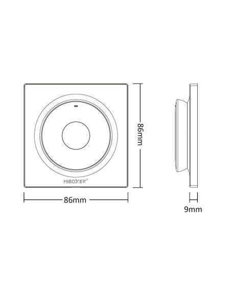 Mando RF monocolor+CCT ROUND táctil, negro