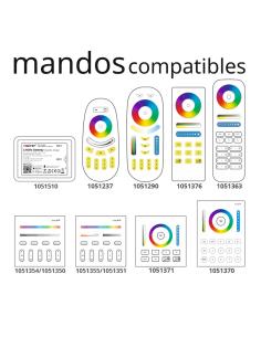 Kit controlador + Mando RF RGB+CCT ROUND Magnetic táctil, blanco 2