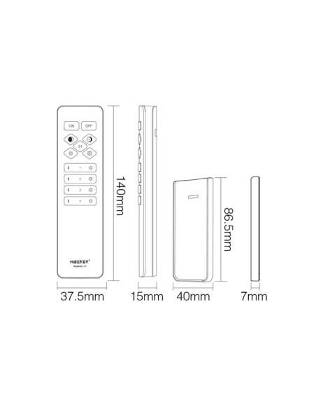 Mando a distancia 4 zonas monocolor/CCT C1, blanco