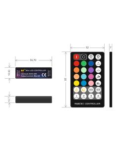 Controlador RF Mini tira LED RGBW + mando 2