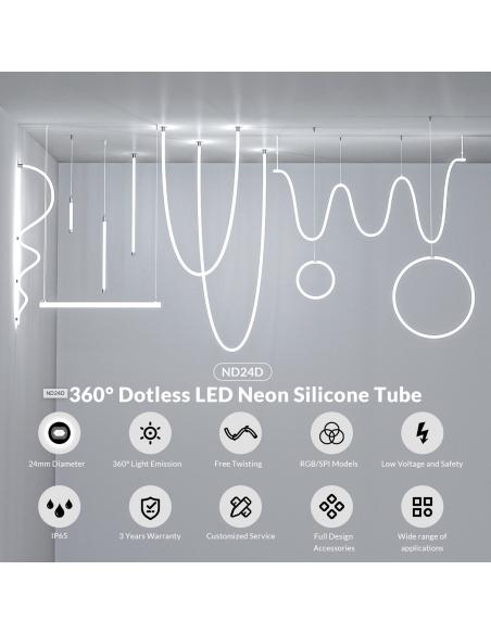 Tubo de silicona NEON Flex redondo ⦰24mm PRO, 1 metro