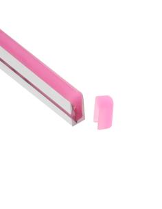 Tapa NEON silicona 6x12mm color rosa, interior, pack 10pcs 2