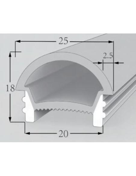 Tubo de silicona NEON Flex empotrable, 20x24mm, 1 metro