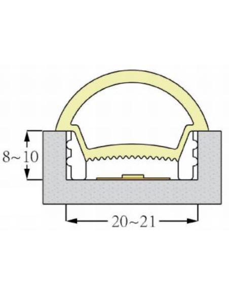Tubo de silicona NEON Flex empotrable, 20x24mm, 1 metro