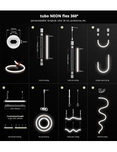 Kit accesorios NEON ⦰24mm instalación pared 2