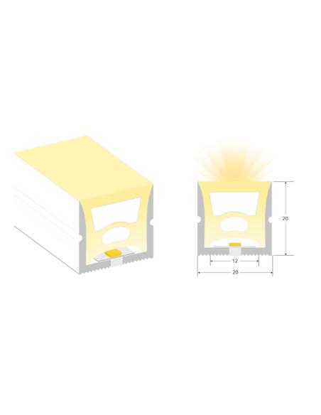 Tapa inicial NEON silicona 20x20mm (frontal)