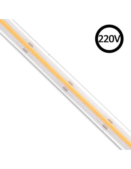 Tira LED 220V COB, 288Led/m, 1 metro para conectores rápidos, 50cm corte