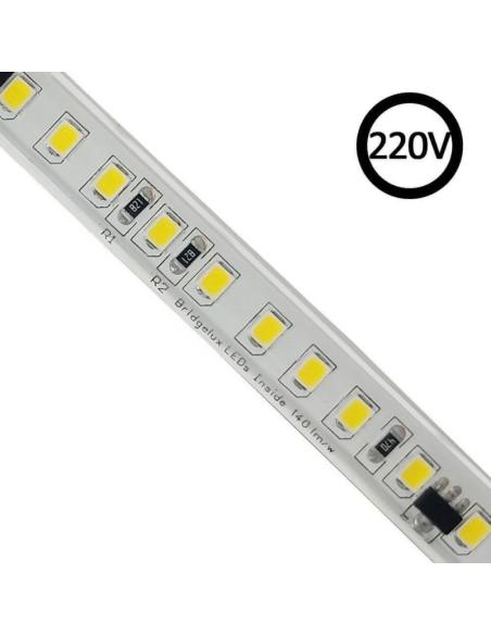 Tira LED 220V Bridgelux SMD2835, 120Led/m, 1540lm/m, Triac regulable, corte 10cm, 1 metro