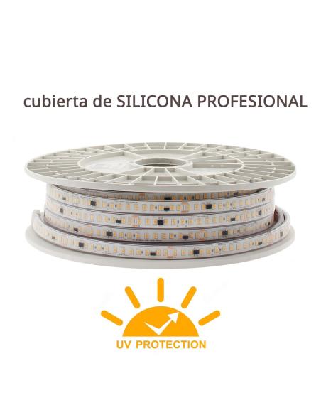 Tira LED 220V Bridgelux SMD2835, 120Led/m, 1540lm/m, Triac regulable, corte 10cm, 1 metro