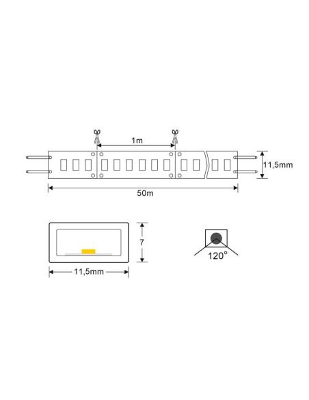 Tira LED 220V SMD2835, 60Led/m, 1 metro