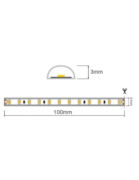 Tira LED 220V Super Slim SMD2835, 120Led/m, Triac regulable, corte 10cm, carrete 50 metros