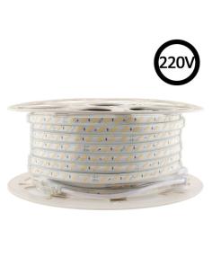 Tira LED 220V SMD2835, 180Led/m, Triac regulable, corte 20cm, carrete 50 metros
