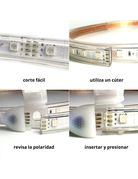 Tira LED 220V SMD5050, 60Led/m, RGB, 1 metro