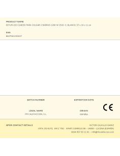 Estufa de cuarzo 1502-c, para colgar, 2 barras, 1200 w, blanco, 57 x 10 x 11 cm 8427561150227 07570 FM CALEFACCIÓN 2