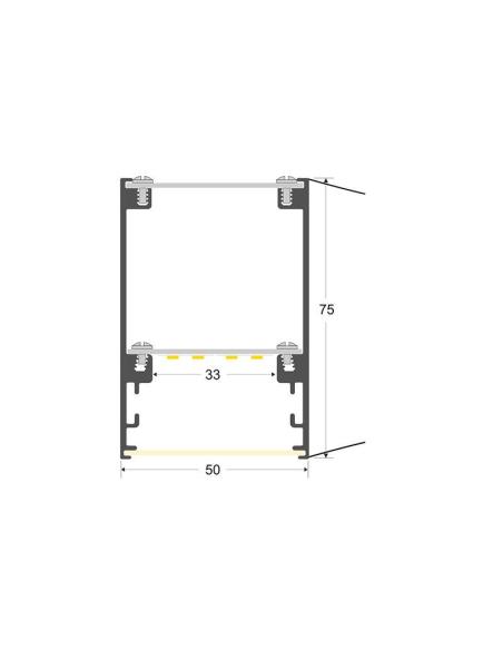 Tapas laterales 50*75mm para Perfil circular MOON, negro
