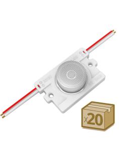 20x Módulo Led 1xSMD3535, lente 10*30°, DC12V, 2.4W, IP65