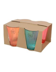 Vaso reutilizable con estampado de rayas, colores surtidos, set de 4 uds 8720725268807 29102 DECORIS 2