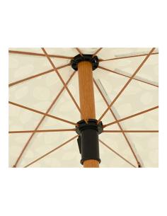 Sombrilla para jardín aluminio ø180 x 216 cm beige con diseño de hojas y flecos 8720725521292 70181 OUTDOOR LIVING BY DECORIS 2