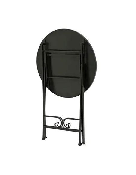 Mesa metálica/mosaico plegable, atenas, color negro, para exterior ø58 x 75 cm 8720725162570 70189 OUTDOOR LIVING BY DECORIS