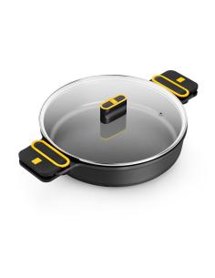 Olla baja de aluminio fundido con antiadherente tricapa con tapa de cristal, daily pro, ø28 cm 8411796119173 29164 BRA