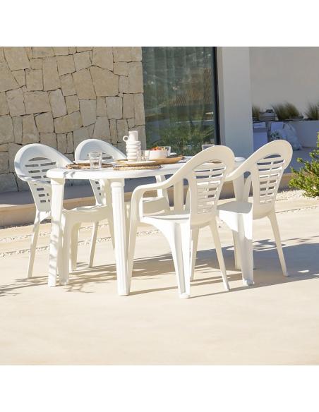 Silla apilable menorca, color blanco, 54 x 58 x 86 cm 8410474430326 70205 SHAF