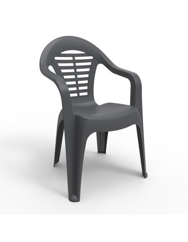 Silla apilable menorca, color antracita, 54 x 58 x 86 cm 8410474430340 70206 SHAF