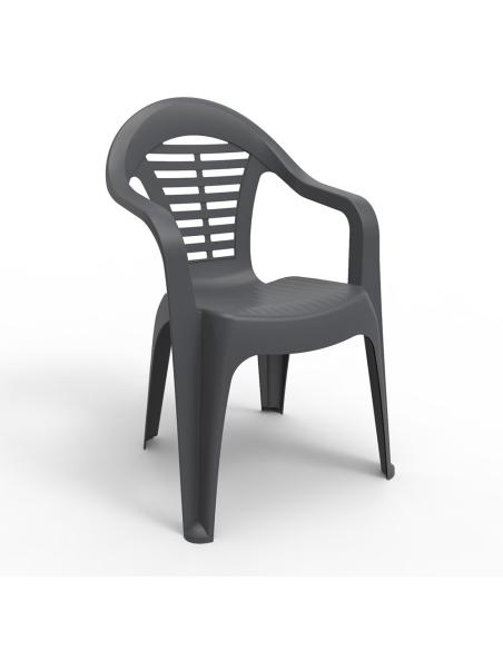 Silla apilable menorca, color antracita, 54 x 58 x 86 cm 8410474430340 70206 SHAF