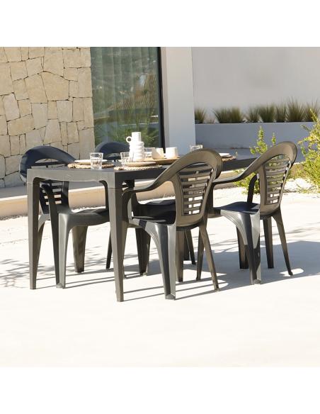 Silla apilable menorca, color antracita, 54 x 58 x 86 cm 8410474430340 70206 SHAF