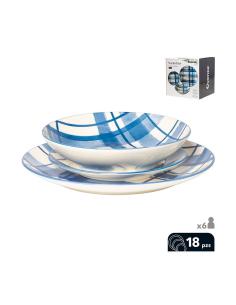 Vajilla 18 piezas, modelo santorini, azul 8434504119999 29171 OVENZA