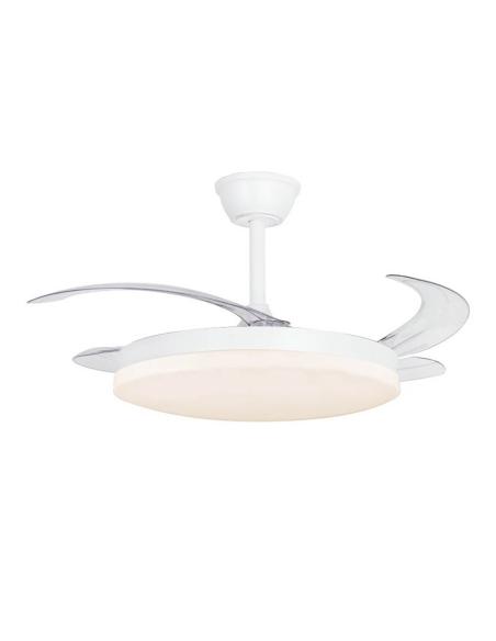 Ventilador techo, led 3cct, aspas retráctiles, milky l evo smart, 72 w, 7920 lm, blanco, ø120 cm, plafón ø48 cm, altura 32 - 42 