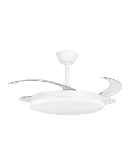 Ventilador techo, led 3cct, aspas retráctiles, milky l evo smart, 72 w, 7920 lm, blanco, ø120 cm, plafón ø48 cm, altura 32 - 42 