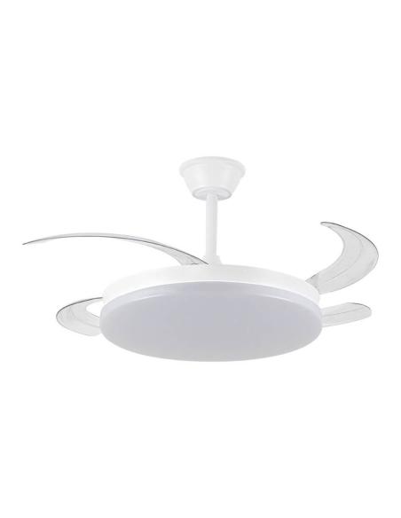 Ventilador techo, led 3cct, aspas retráctiles, milky l evo smart, 72 w, 7920 lm, blanco, ø120 cm, plafón ø48 cm, altura 32 - 42 