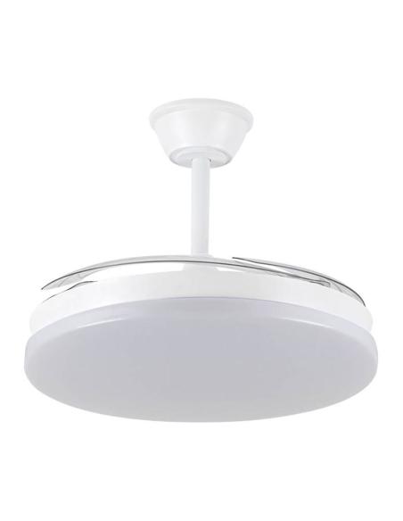 Ventilador techo, led 3cct, aspas retráctiles, milky l evo smart, 72 w, 7920 lm, blanco, ø120 cm, plafón ø48 cm, altura 32 - 42 