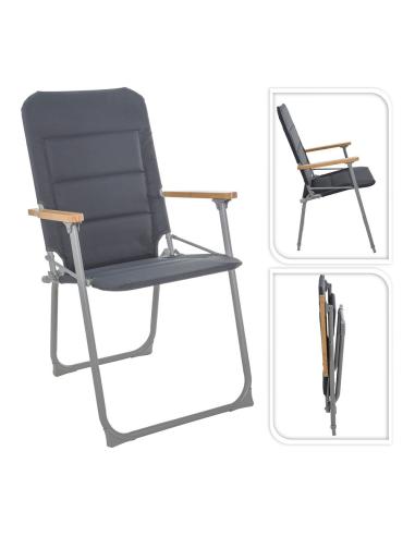 Silla de camping plegable gris, 52 x 55 x 92 cm 8720573501286 70722 REDCLIFFS