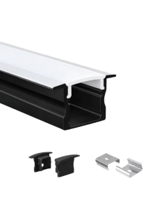Perfil LED Negro de empotrar DOBLE 1 de 23x14,5 mm