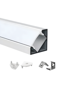 Perfil LED de esquina 1 reforzado de 25,21x16,91 mm