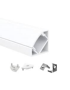 Perfil LED Blanco de esquina 1 reforzado de 25,21x16,91 mm