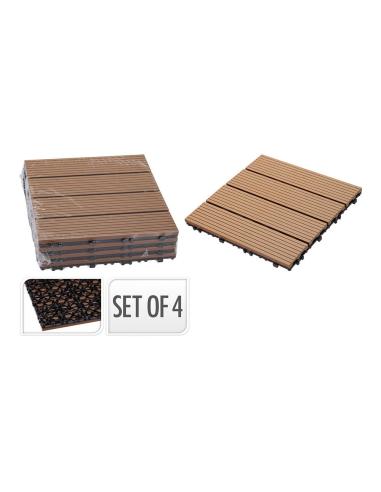 Baldosas imitación madera para terraza, 30 x 30 cm, 4 piezas 8721037926850 70713 PROGARDEN