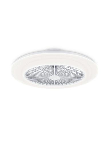 Ventilador de techo, led 3 cct, motor dc 25 w + led 60 w, modelo amigo, blanco con difusor efecto estrellado, ø57,5 cm 872016924