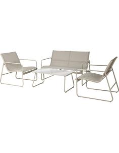 Conjunto de jardín, gris claro/blanco, 4 piezas 8721037837835 70726 AMBIANCE