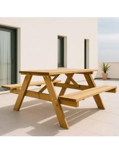 Mesa picnic de madera 177 x 152 x 71 cm 8431978600503 70212 FAURA