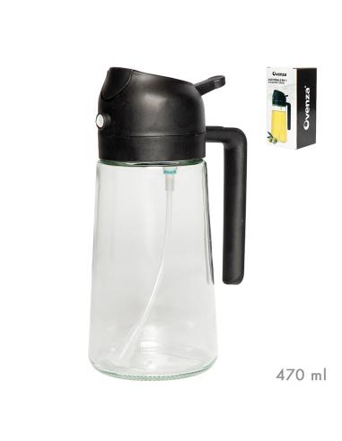 Aceitera 2 en 1 antigoteo/ spray, negra, 430 ml 8434504111528 56042 OVENZA