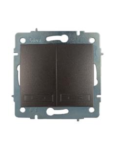 Doble conmutador interruptor empotrar sin marco 10ax 250 v~ grafito 8423220235175 42045 SOLERA