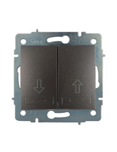 Pulsador doble persiana empotrar sin marco 10a 250 v~ grafito 8423220235205 42046 SOLERA