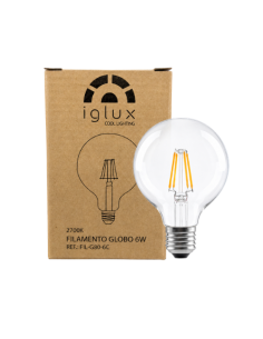 Lámpara LED Filamento Globo G80 6W 2700ºk